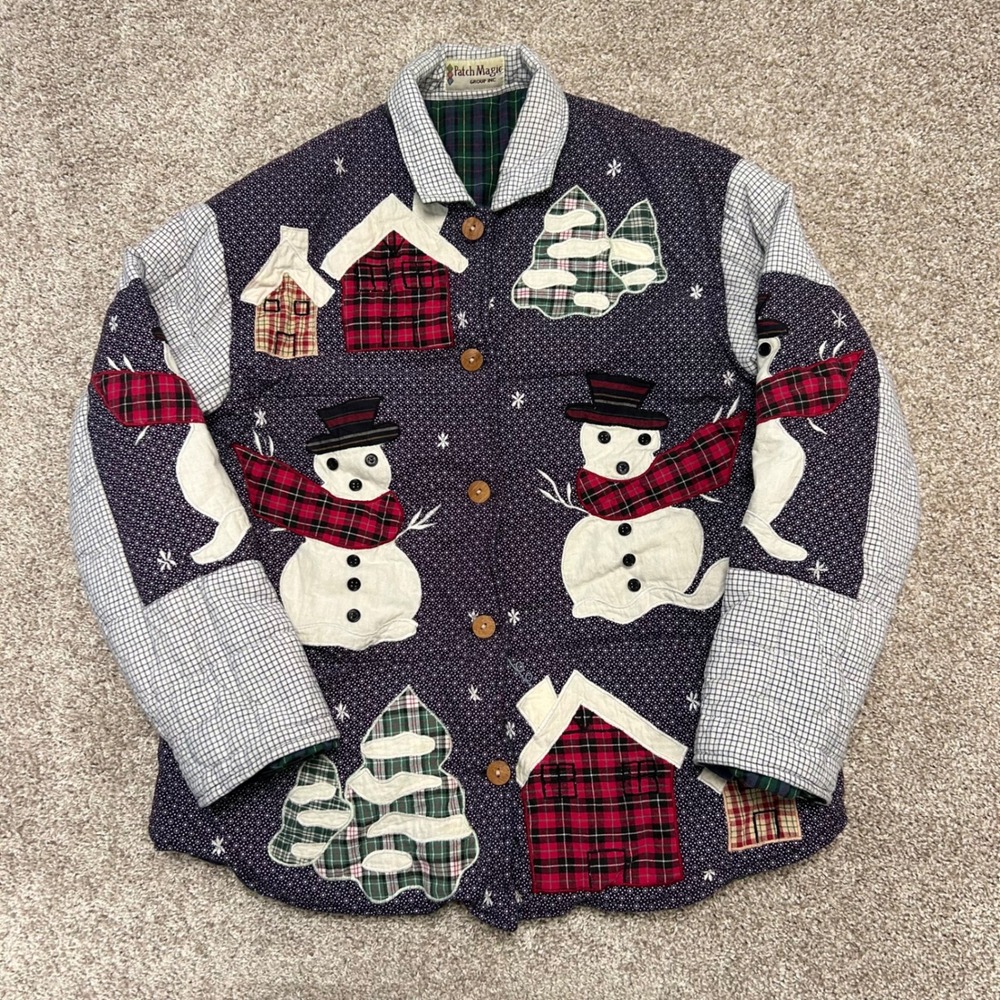 Vintage Patch Magic Reversible Jacket Christmas S… - image 5